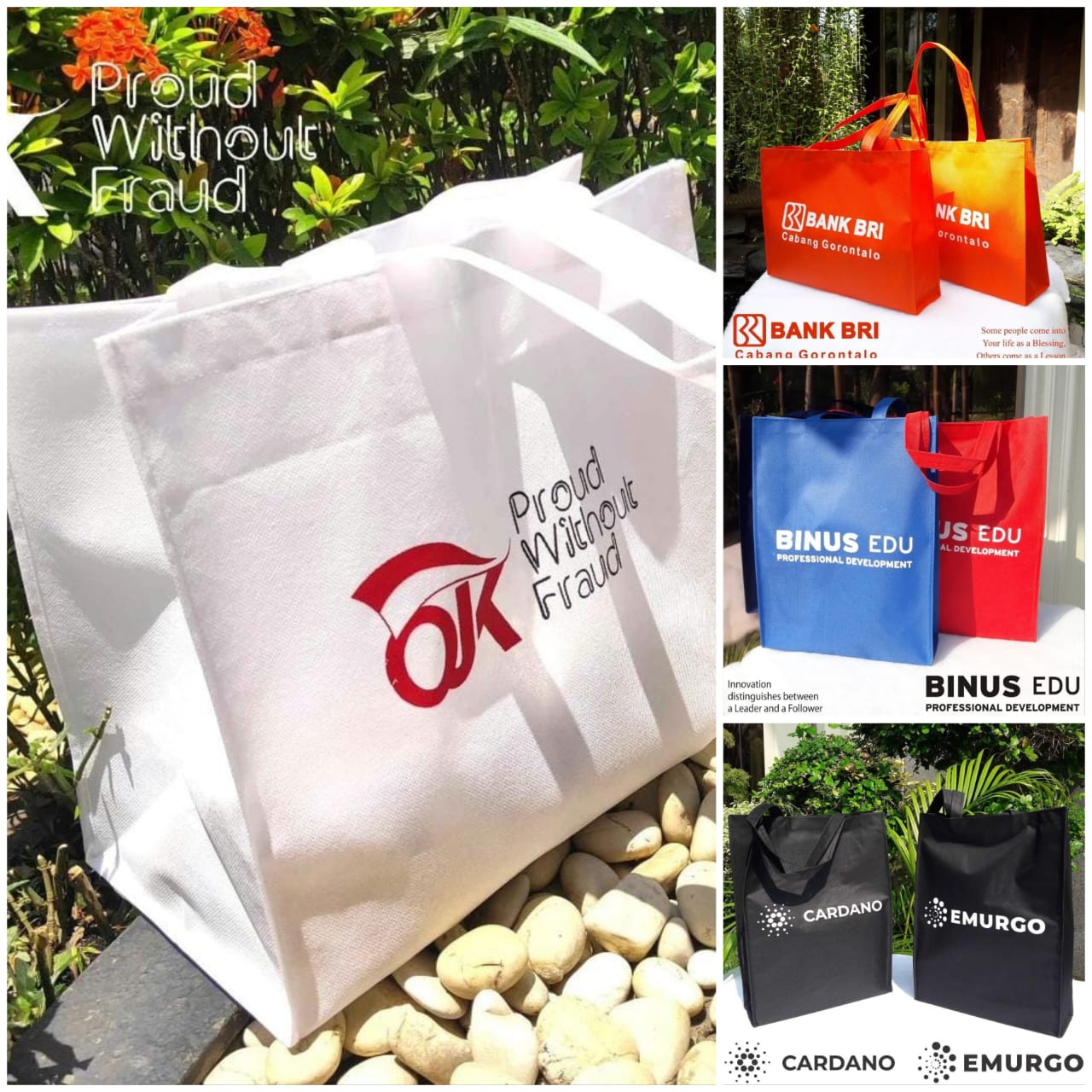 Goodie Bag Jahit D600 / Goodie Bag Spunbond <br>Ukuran 30x40x10cm