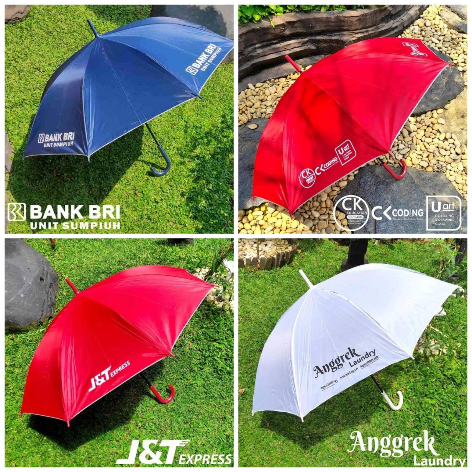 Payung Standard 23" <br>Print 1 warna di 4sisi + sarung