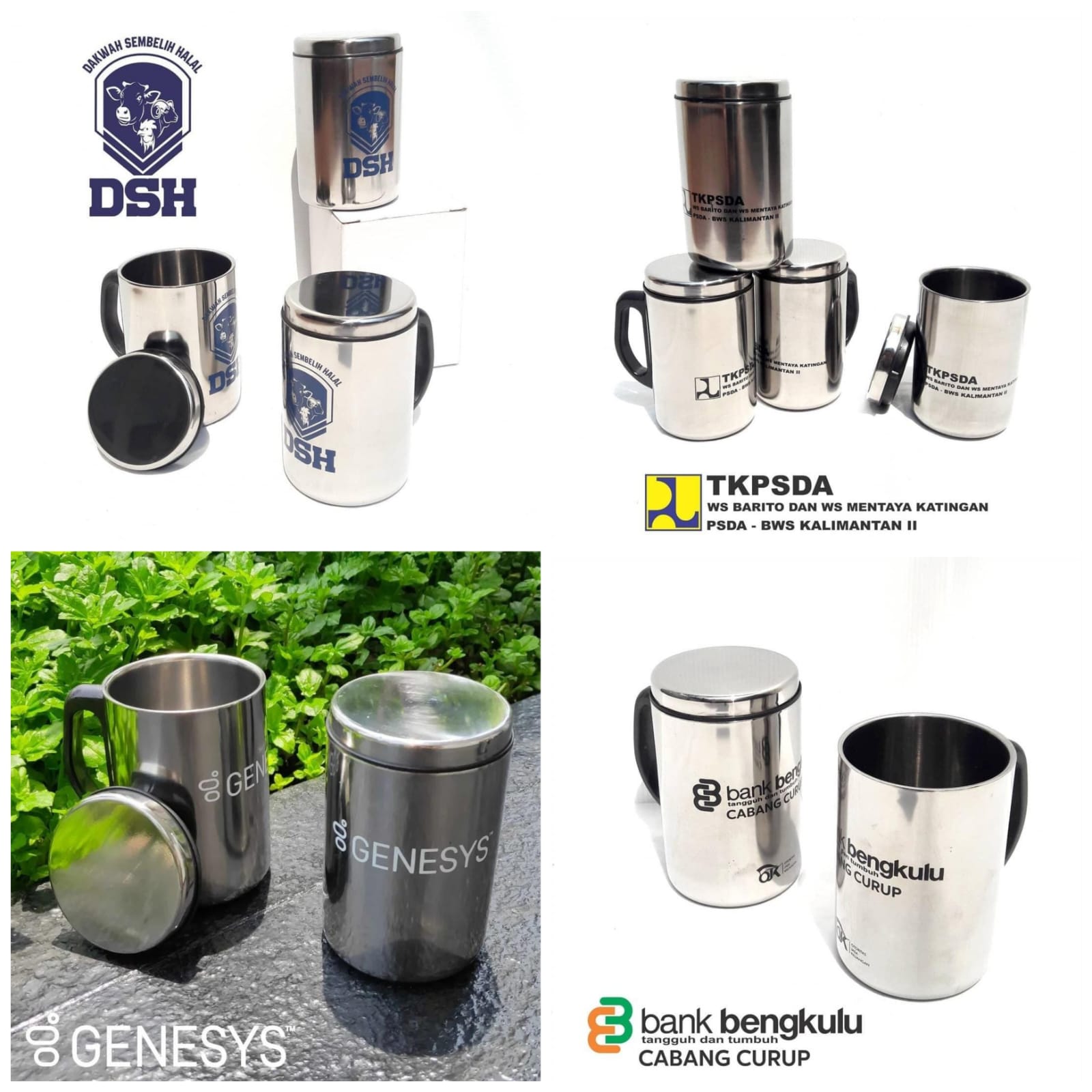 Tumbler Full Stainless #320ml <br>Print 1 warna Hitam