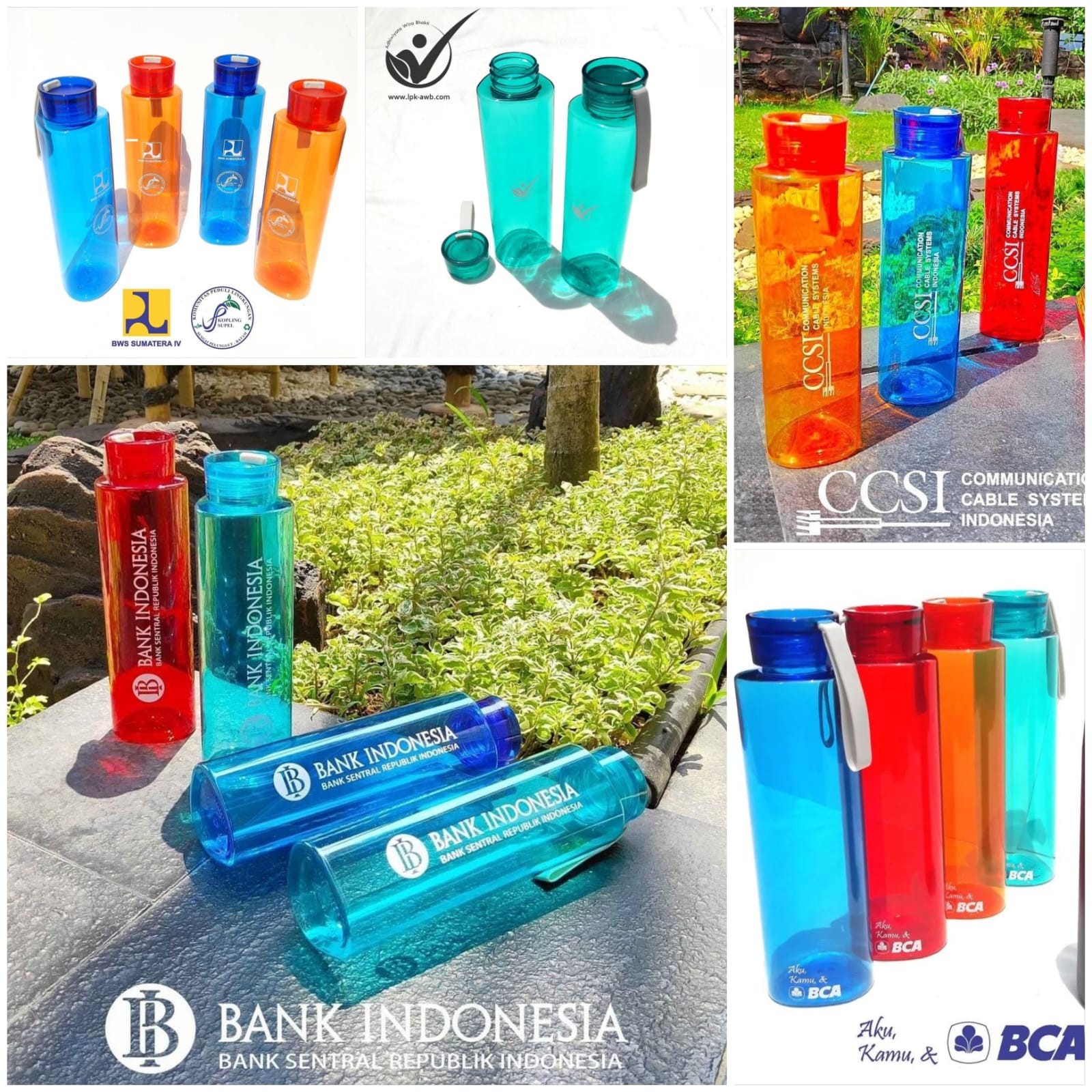 Botol Air Pina #slim #500ml <br>Print Putih di 1 sisi